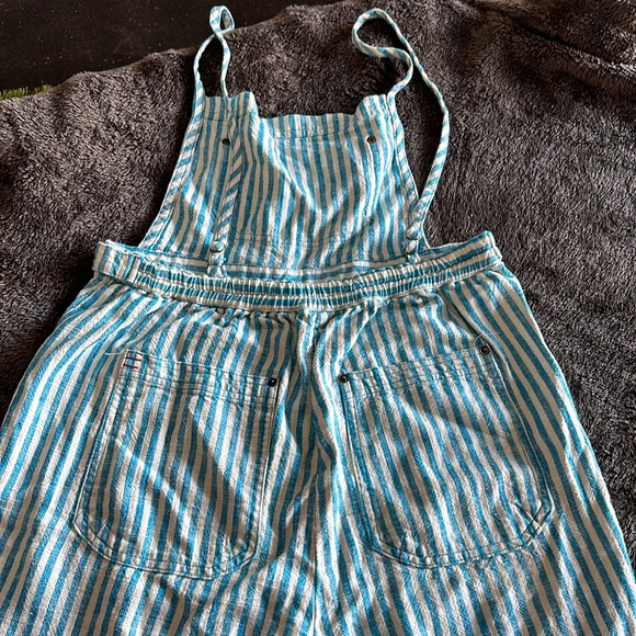 BDG Teal and white striped jumpsuit size M - Picture 7 of 8